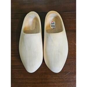 Nijhuis B.V. Wooden Clogs Unisex Size 44 Natural Traditional Dutch Klompen